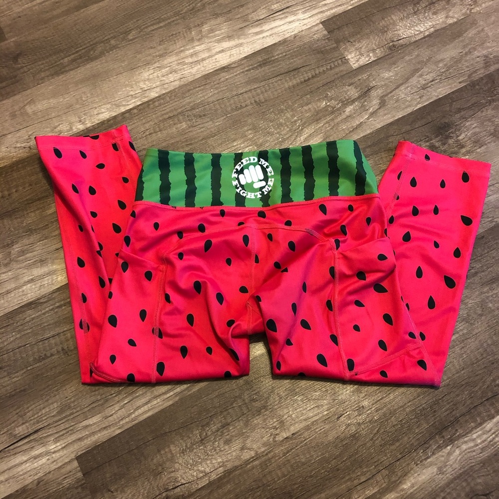 Watermelon Capri workout pants
